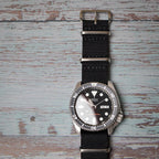time+ Ballistic Nylon Military Watch Strap Black - Brushed on SEIKO SKX007