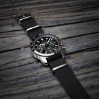 time+ Ballistic Nylon Military Watch Strap Black - Brushed