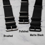 time+ Ballistic Nylon Military Watch Strap Black, Hardware Variations