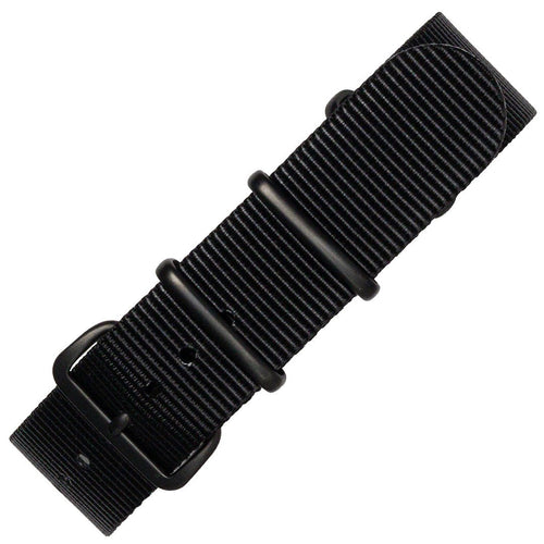time+ Ballistic Nylon Military Watch Strap Black - Matte Black