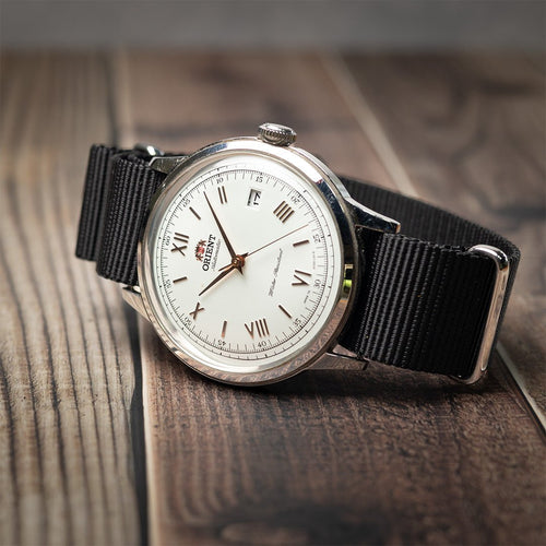 time+ Ballistic Nylon Military Watch Strap / Black - Polished