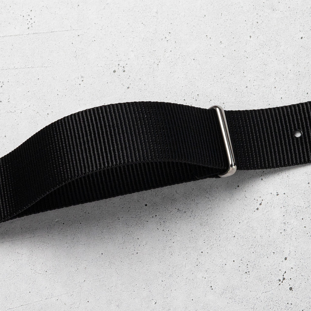 time+ Ballistic Nylon Military Watch Strap Black - Polished