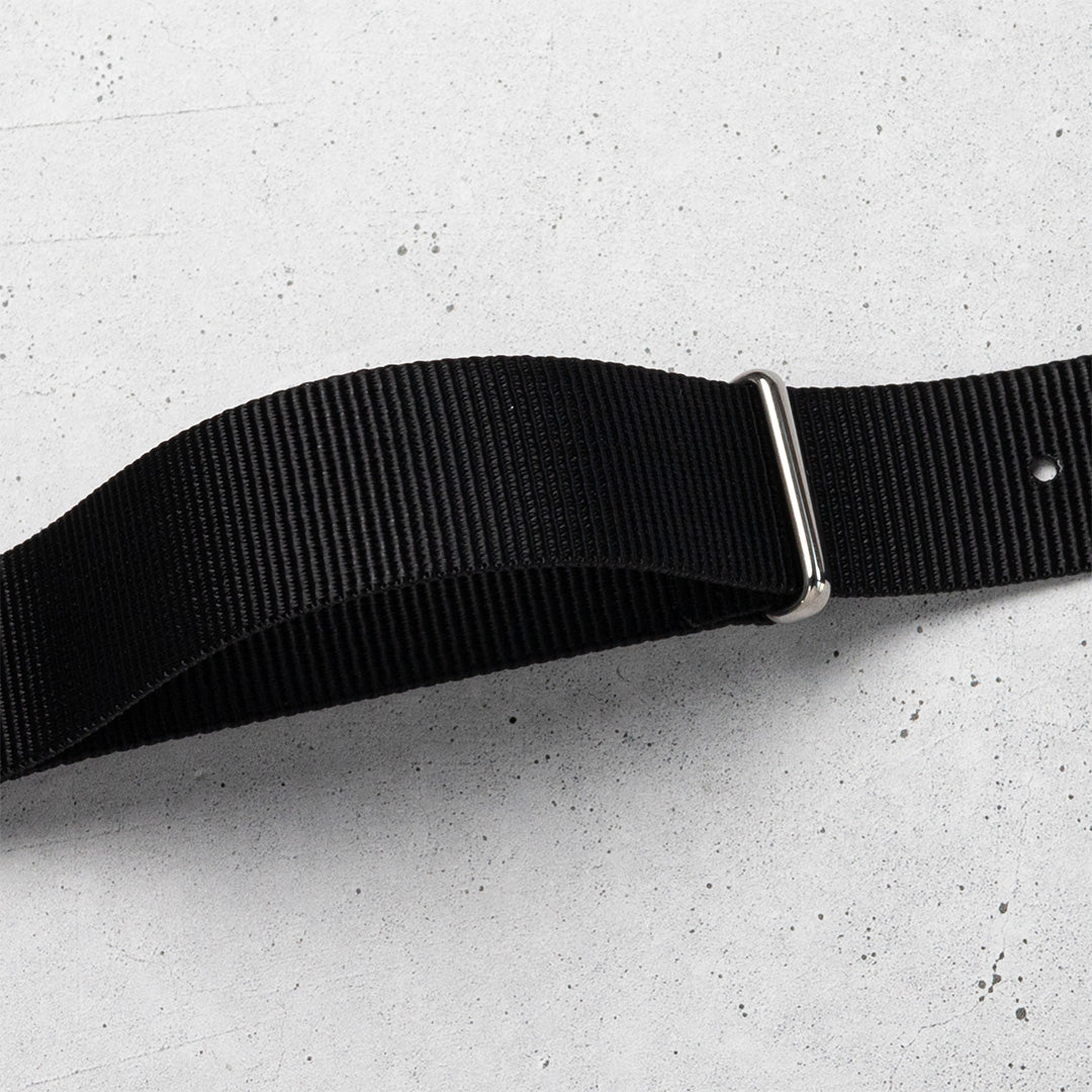 time+ Ballistic Nylon Military Watch Strap Black - Polished