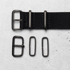 time+ Ballistic Nylon Military Watch Strap Black - Matte Black