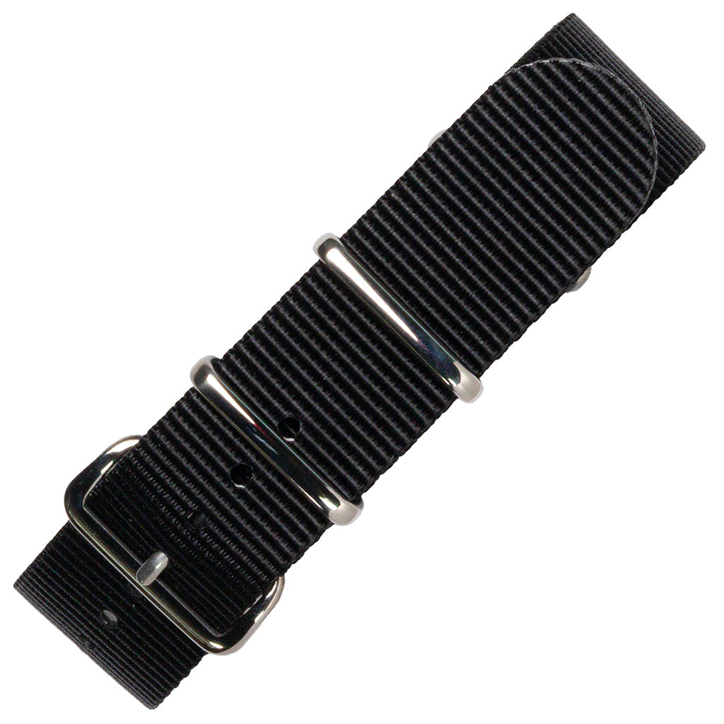 time+ Ballistic Nylon Military Watch Strap Black