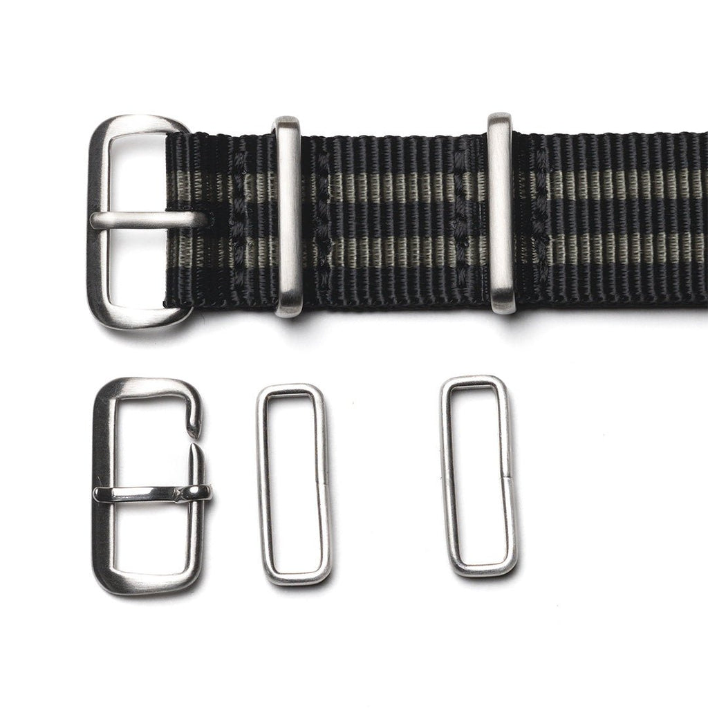 time+ Ballistic Nylon Military Watch Strap / Bond - Brushed, Buckle