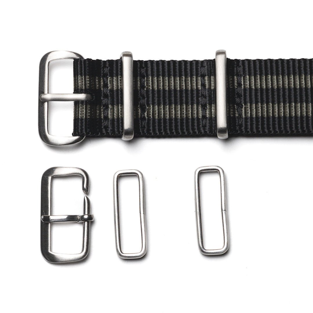 time+ Ballistic Nylon Military Watch Strap / Bond - Brushed, Buckle