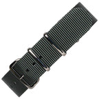 time+ Ballistic Nylon Military Watch Strap Dark Grey - Polished