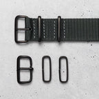 time+ Ballistic Nylon Military Watch Strap Dark Grey - Matte Black