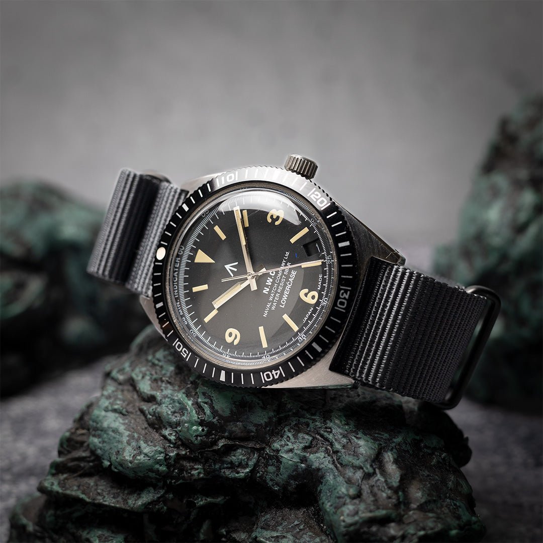 time+ Ballistic Nylon Military Watch Strap Dark Grey - pvd