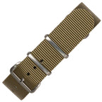time+ Ballistic Nylon Military Watch Strap Olive - Brushed