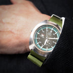 time+ Ballistic Nylon Military Watch Strap Olive / Brushed on SEIKO 5 Sports