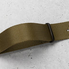time+ Ballistic Nylon Military Watch Strap Olive - Matte Black