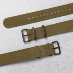 time+ Ballistic Nylon Military Watch Strap Olive - Matte Black