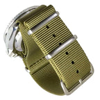 time+ Ballistic Nylon Military Watch Strap Olive - Brushed