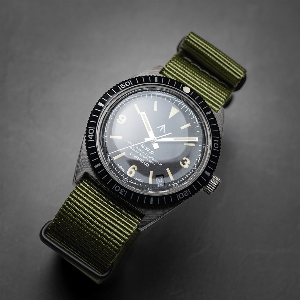 time+ Ballistic Nylon Military Watch Strap Olive - Matte Black