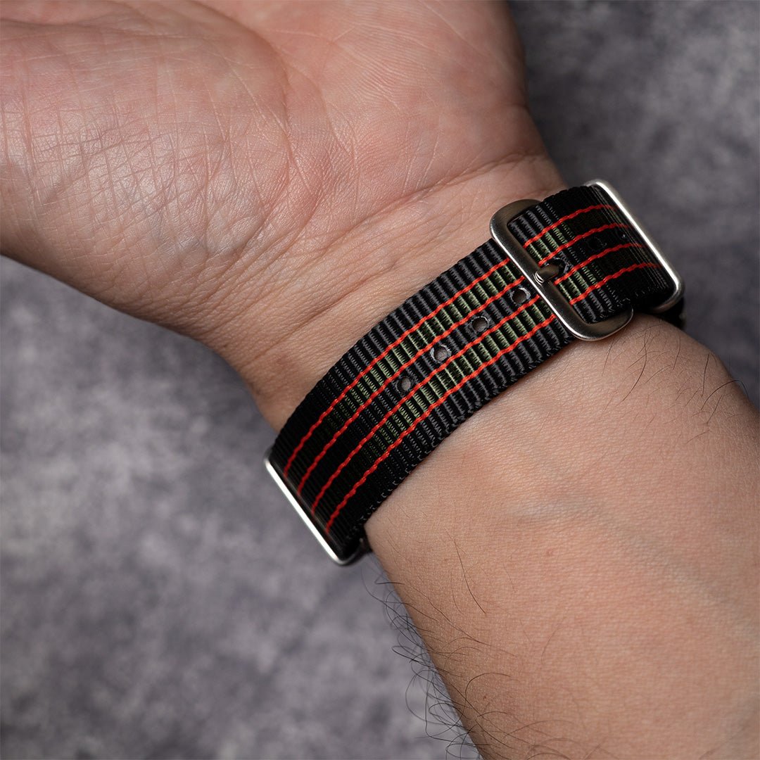 time+ Ballistic Nylon Military Watch Strap Vintage Bond - Brushed