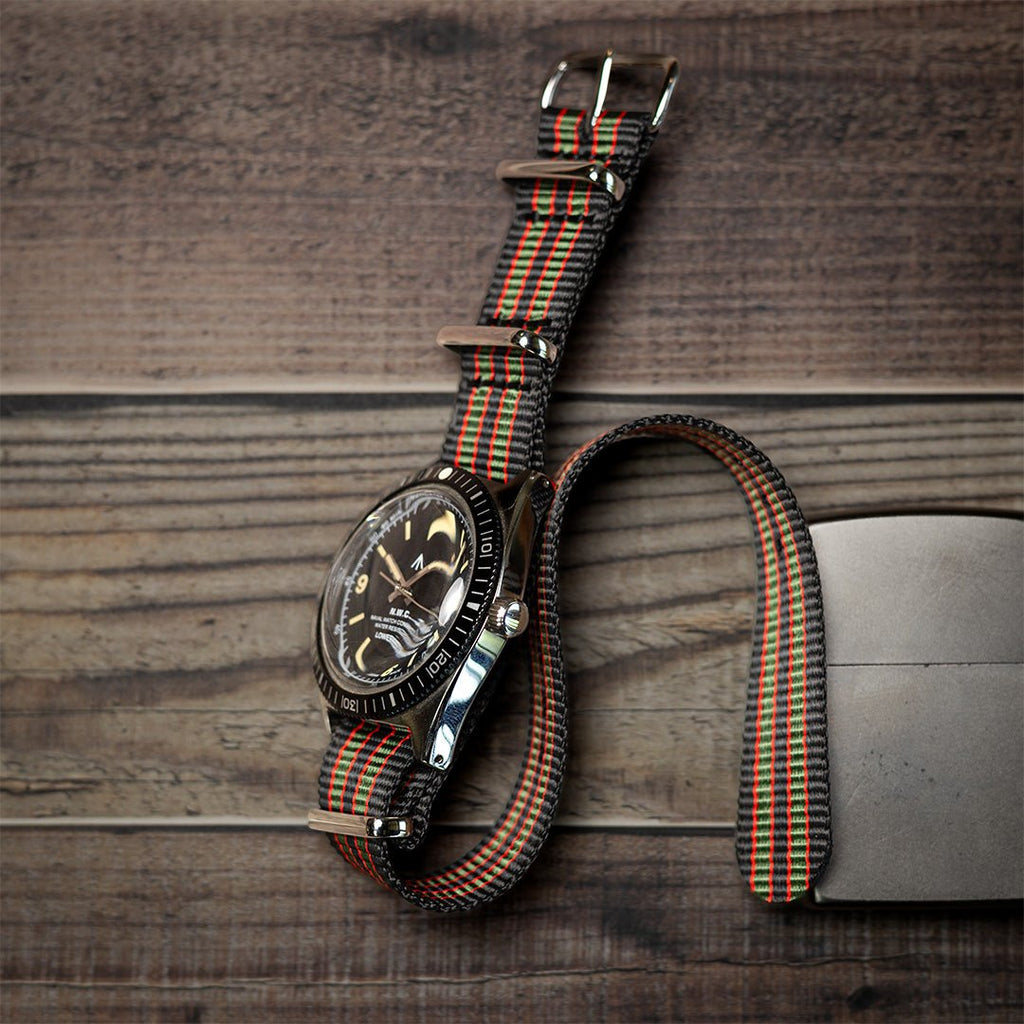 time+ Ballistic Nylon Military Watch Strap / Vintage Bond - Polished