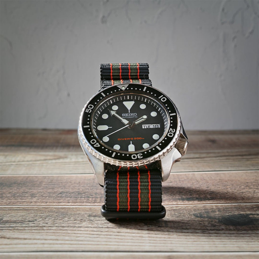 time+ Ballistic Nylon Military Watch Strap Vintage Bond - Matte Black