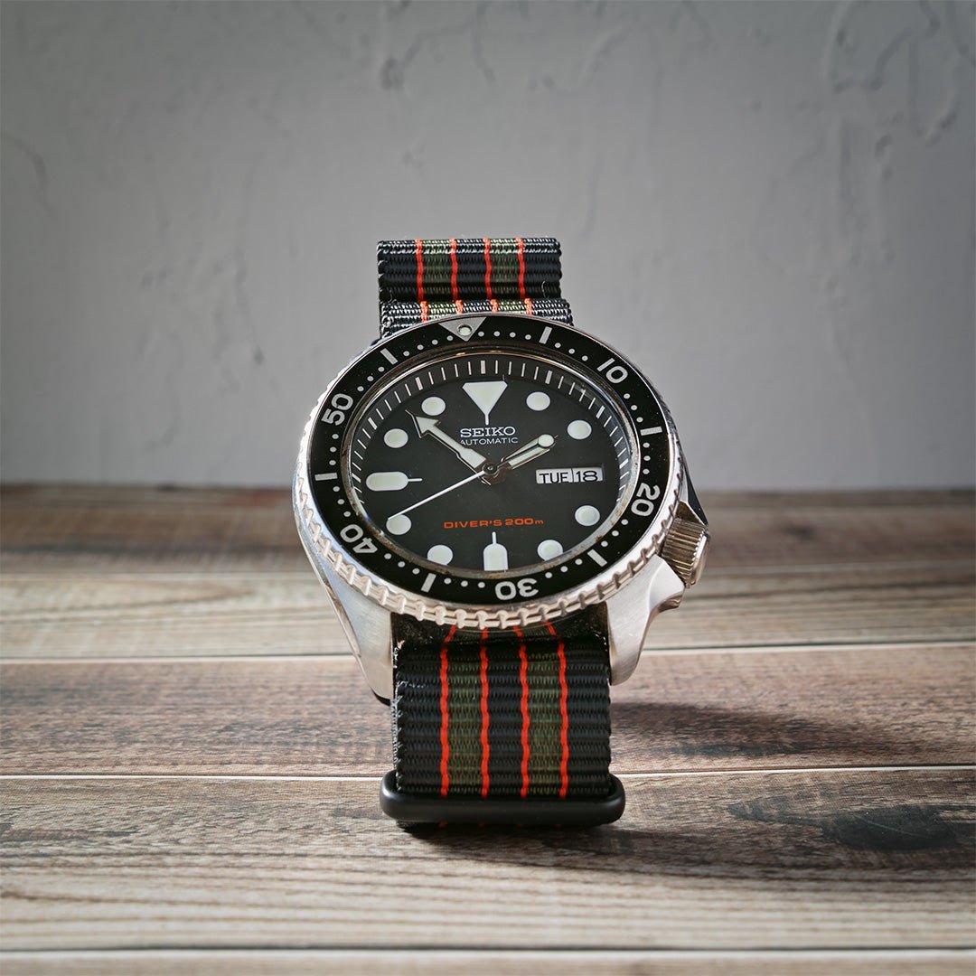 time+ Ballistic Nylon Military Watch Strap Vintage Bond - Matte Black