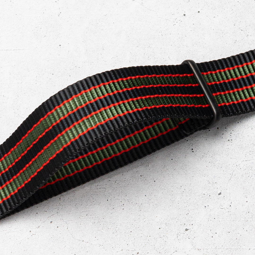 time+ Ballistic Nylon Military Watch Strap Vintage Bond - Matte Black