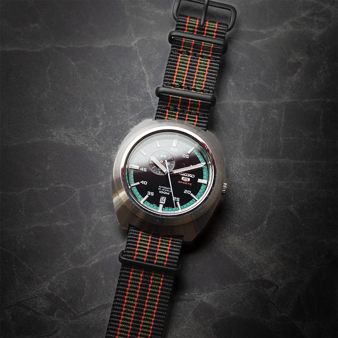 time+ Ballistic Nylon Military Watch Strap Vintage Bond - Matte Black