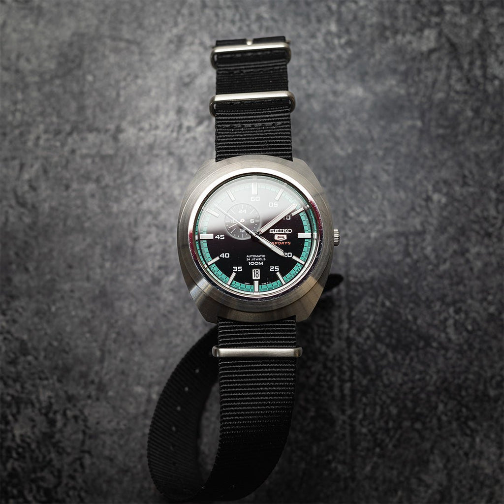 time+ Ballistic Nylon Military Watch Strap Black - Brushed