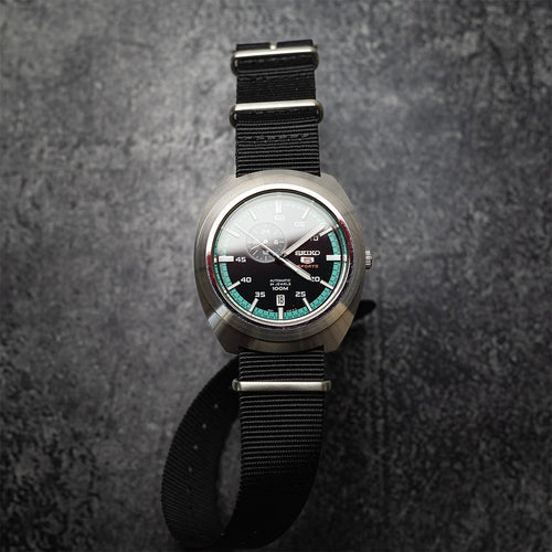 time+ Ballistic Nylon Military Watch Strap Black - Brushed