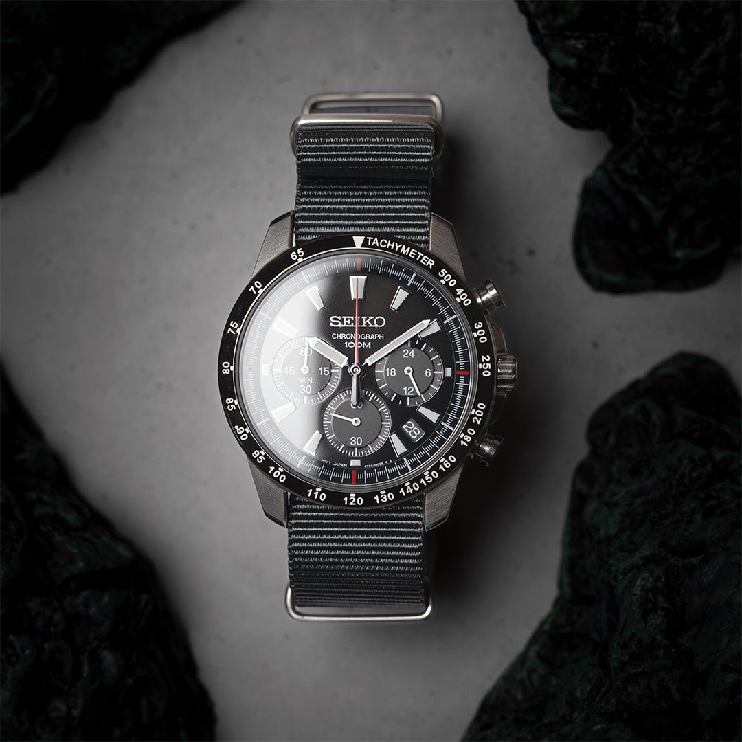 time+ Ballistic Nylon Military Watch Strap Dark Grey - Polished