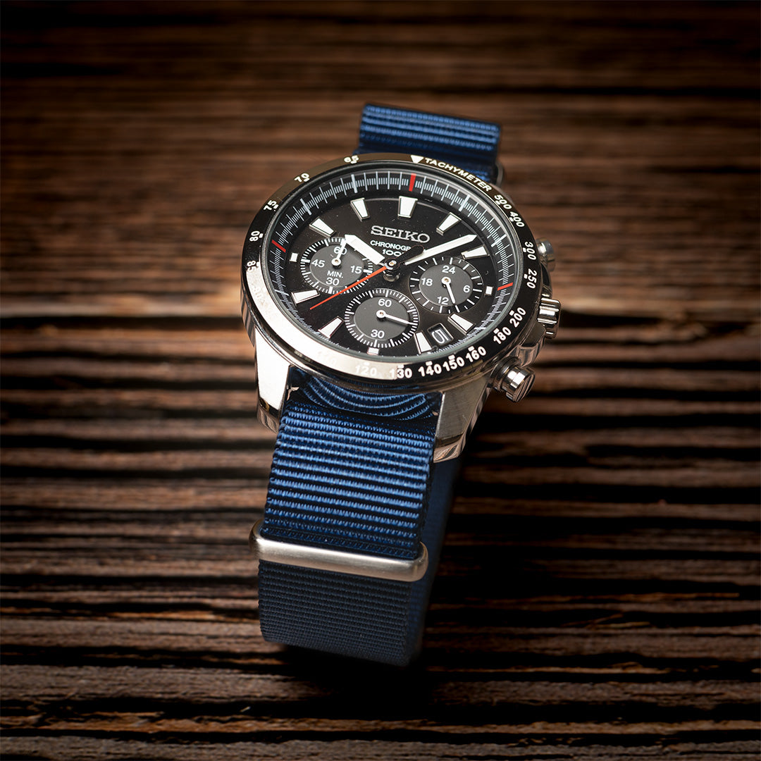time+ Ballistic Nylon Military Watch Strap Navy