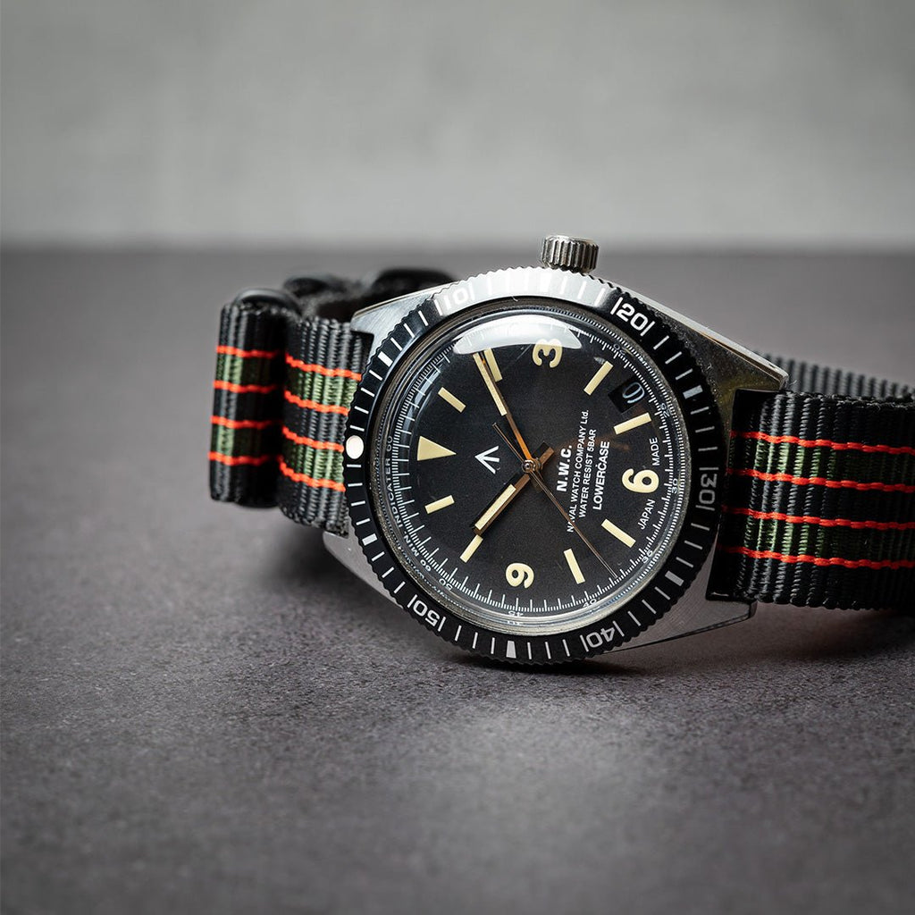 time+ Ballistic Nylon Military Watch Strap Vintage Bond - Matte Black