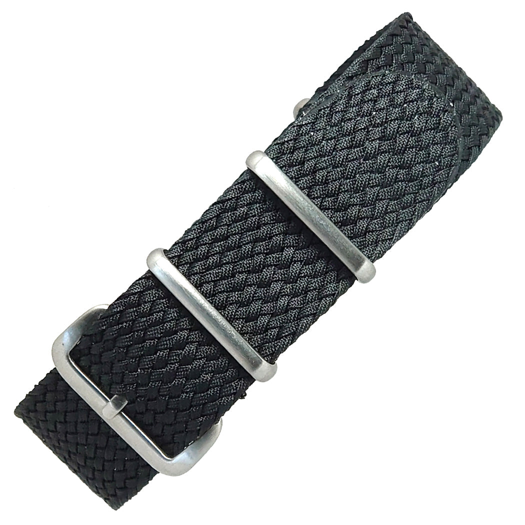 time+ Perlon Military Watch Strap Black