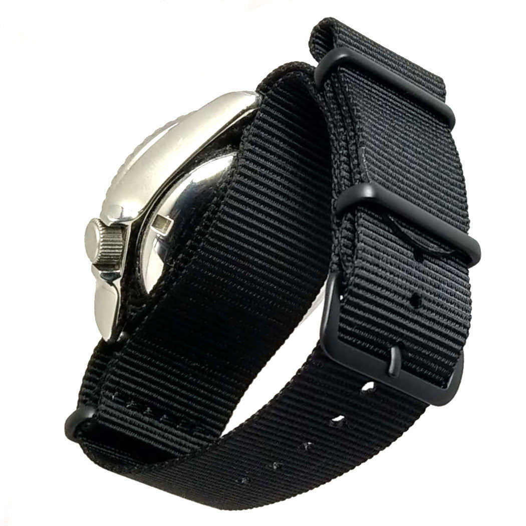 time+ Ballistic Nylon Military Watch Strap Black