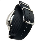 time+ Ballistic Nylon Military Watch Strap Black - Polished