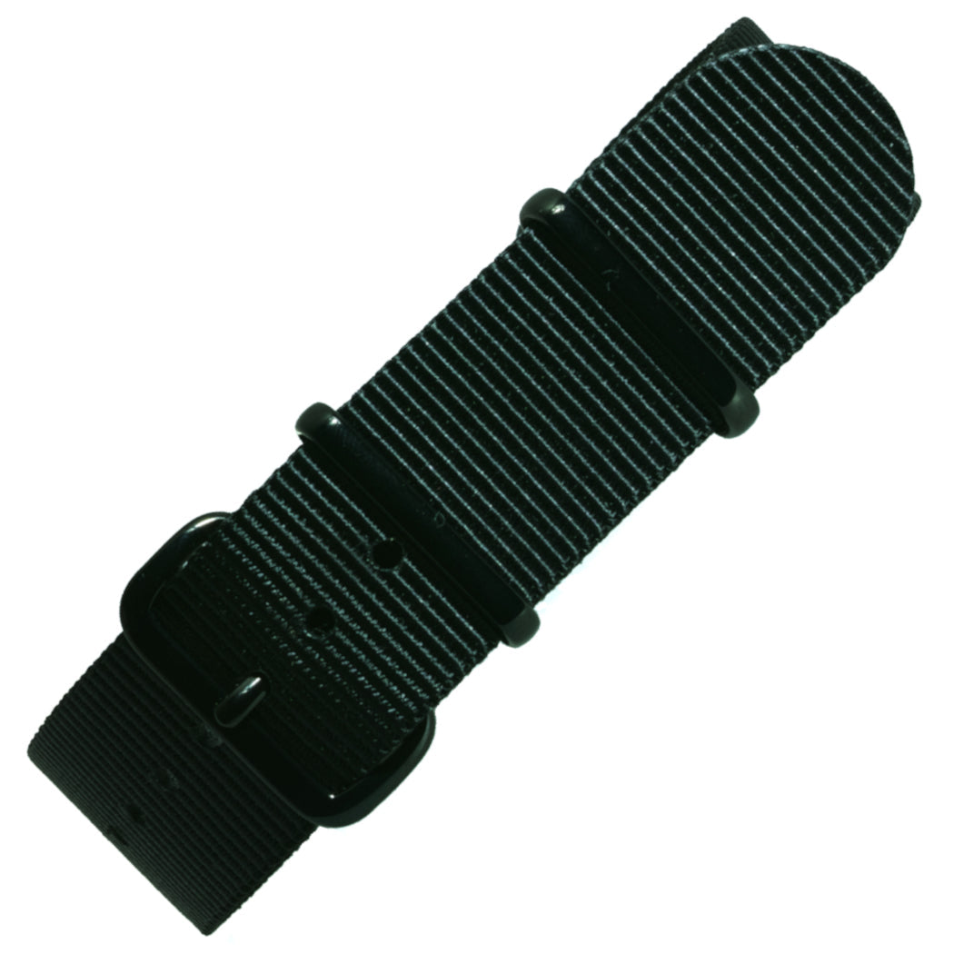 time+ Ballistic Nylon Military Watch Strap Black