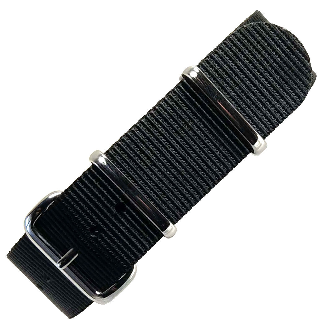 time+ Ballistic Nylon Military Watch Strap Black