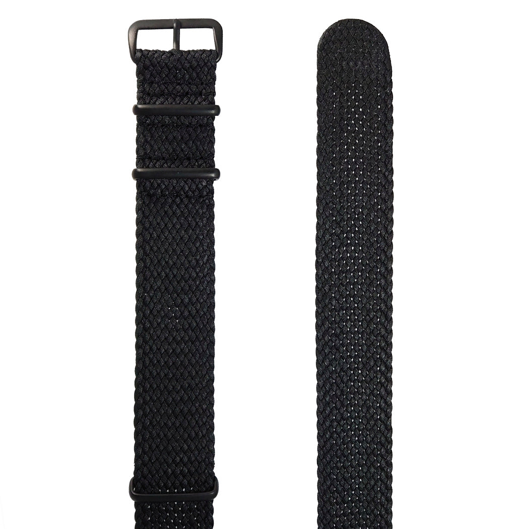 time+ Perlon Military Watch Strap Black