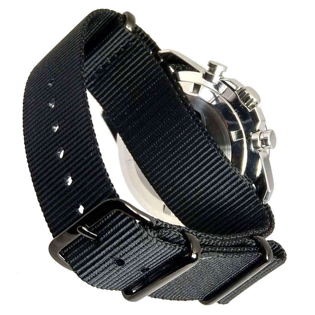 time+ Ballistic Nylon Military Watch Strap Black