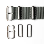 time+ Ballistic Nylon Military Watch Strap / Light Grey - Brushed, Buckle