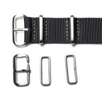time+ Ballistic Nylon Military Watch Strap / Dark Grey - Brushed, Buckle
