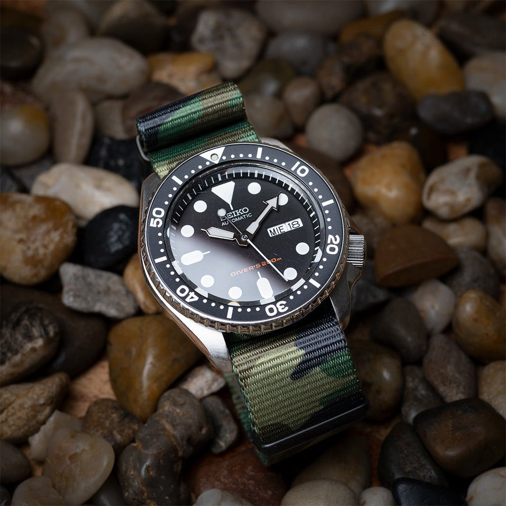 time+ Camouflage Nylon Military Watch Strap - Matte Black