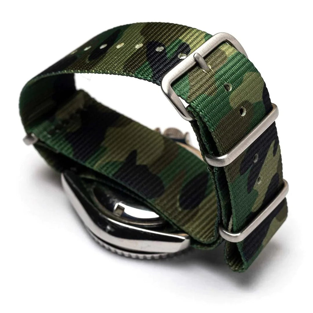 time+ Camouflage Nylon Military Watch Strap - Brushed