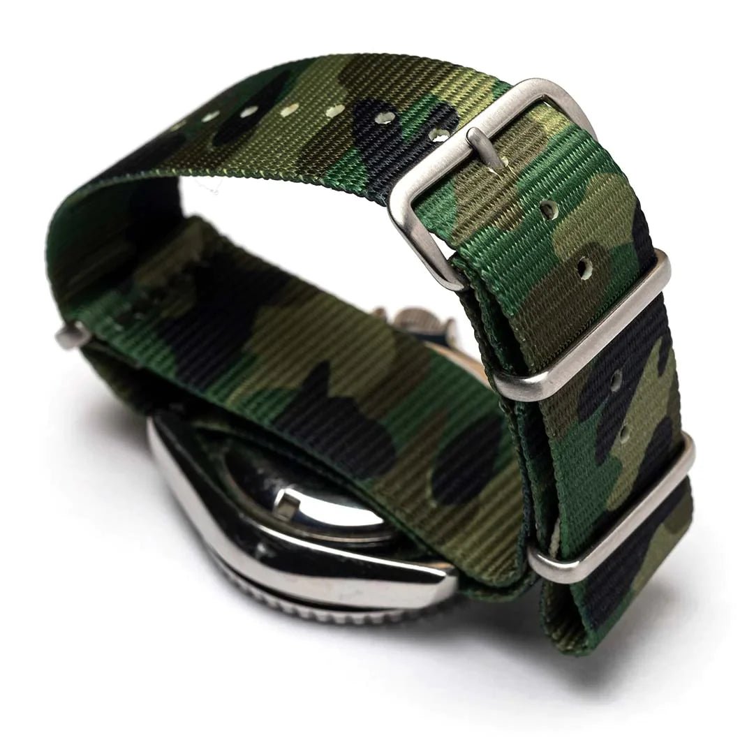 time+ Camouflage Nylon Military Watch Strap - Brushed
