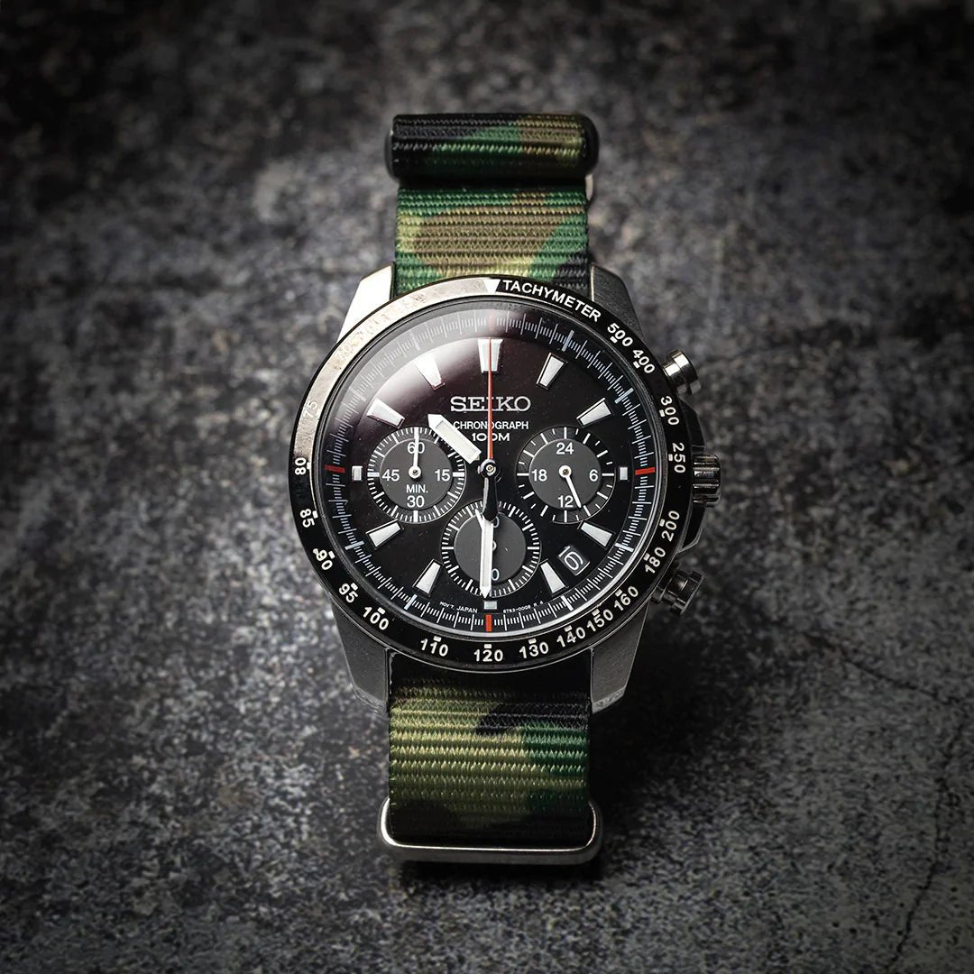 time+ Camouflage Nylon Military Watch Strap - Brushed