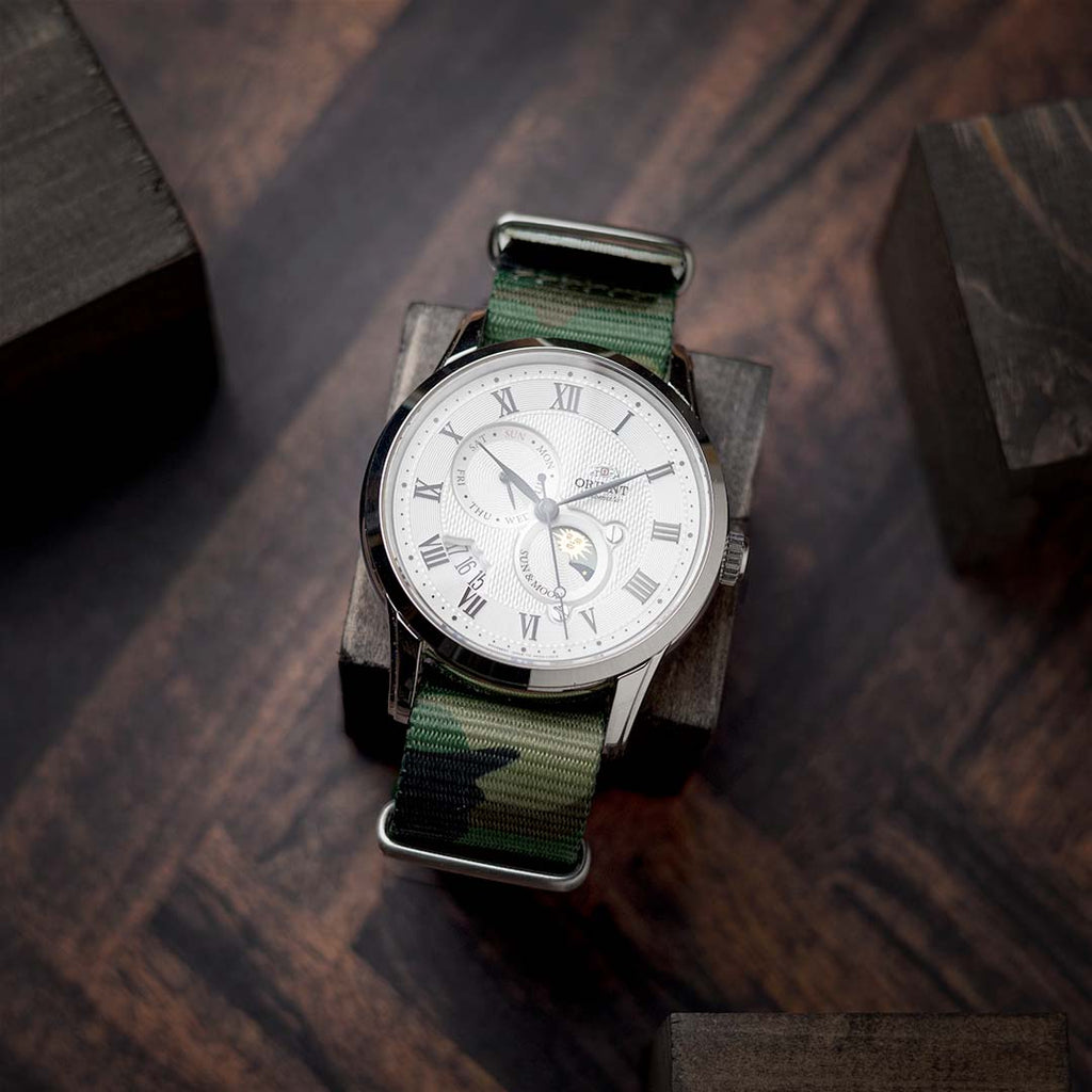 time+ Camouflage Nylon Military Watch Strap - Brushed