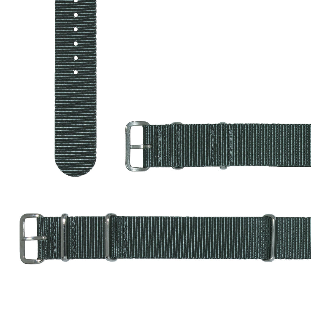 time+ Ballistic Nylon Military Watch Strap Dark Grey