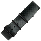 time+ Ballistic Nylon Military Watch Strap Dark Grey - Matte Black