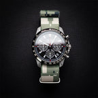 time+ Digital Camo Nylon Military Watch Strap - Brushed on SEIKO Chronograph