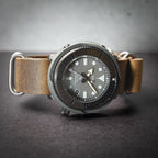 time+ 5 - ring Distressed Leather Military Watch Strap Vintage Brown 