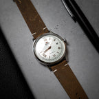 time+ 2 Piece Distressed Leather Watch Strap Vintage Brown - Polished